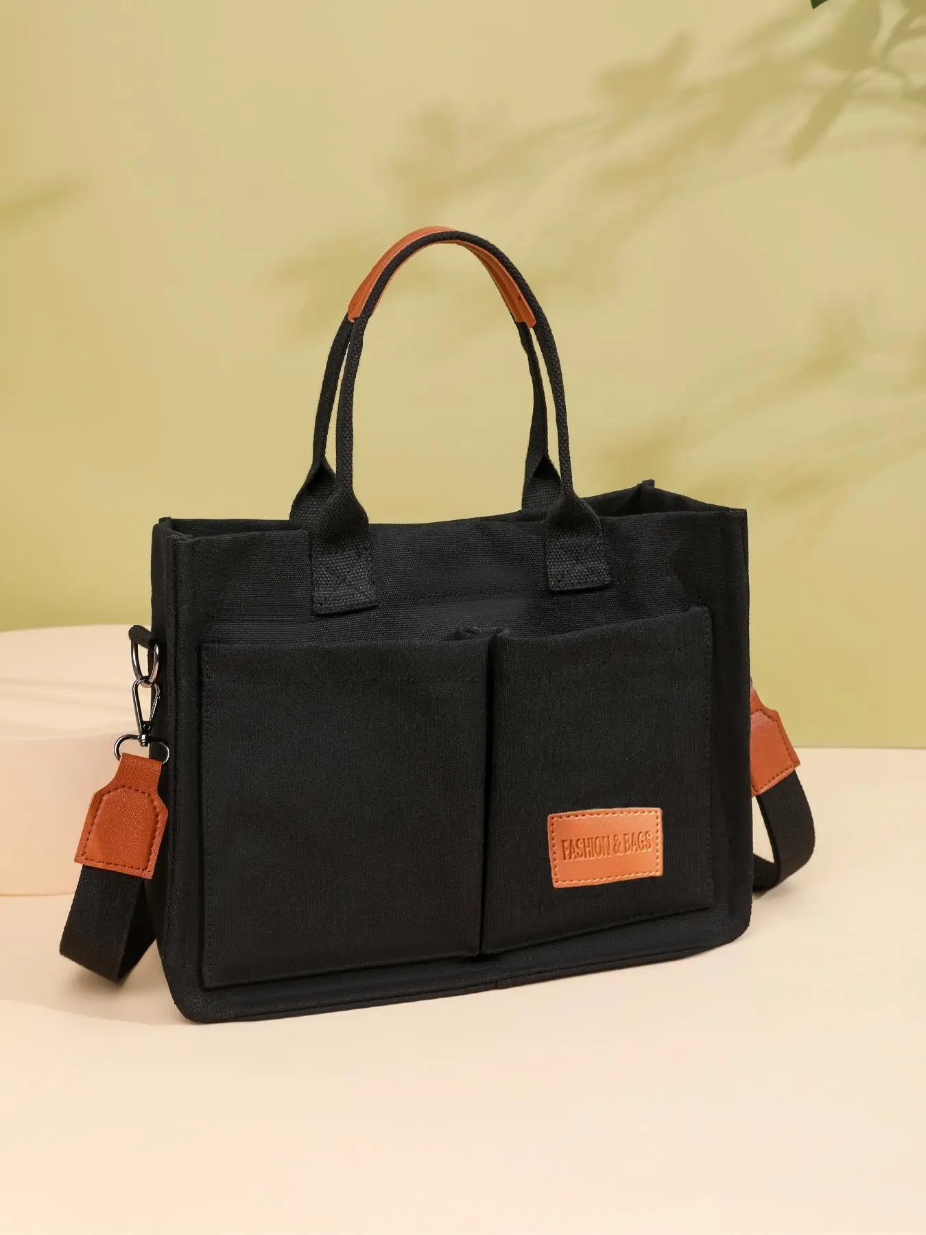Summer Everything Tote Bag for Women, Plain/Cherry Pattern Work Bag, Everyday Shoulder Bag, Trendy Versatile Commuting Bag, Girl Large Beach Bags, Fabric Shoulder Bags