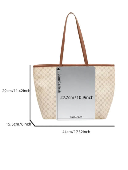 Fashionable Large Capacity Shoulder Bag, Casual Versatile Tote Bag for Women, Trendy All-match Commuter Bag for Daily Used, Handbag Shoulder Bag, Fashionable Patterned Bag, Handbag Shoulder Purse, Aesthetic Shoulder Handbag, Everyday Shoulder Bag