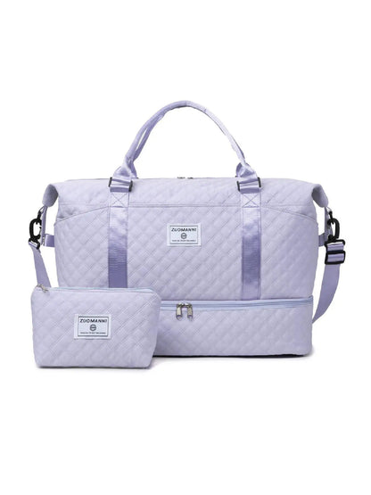 Large Capacity Multifunctional Travel Bag Set, Letter Pattern Zipper Travel Bag with Shoe Compartment, Casual Sports Fitness Bag for Women & Men, Weekender Travel Set, Travel Essentials, Daily Travel Bag, Traveling Bag