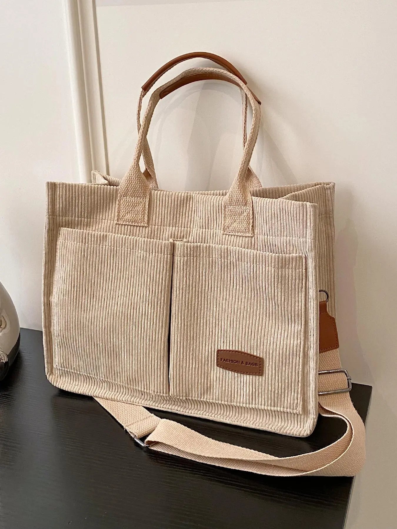 Summer Everything Tote Bag for Women, Plain/Cherry Pattern Work Bag, Everyday Shoulder Bag, Trendy Versatile Commuting Bag, Girl Large Beach Bags, Fabric Shoulder Bags